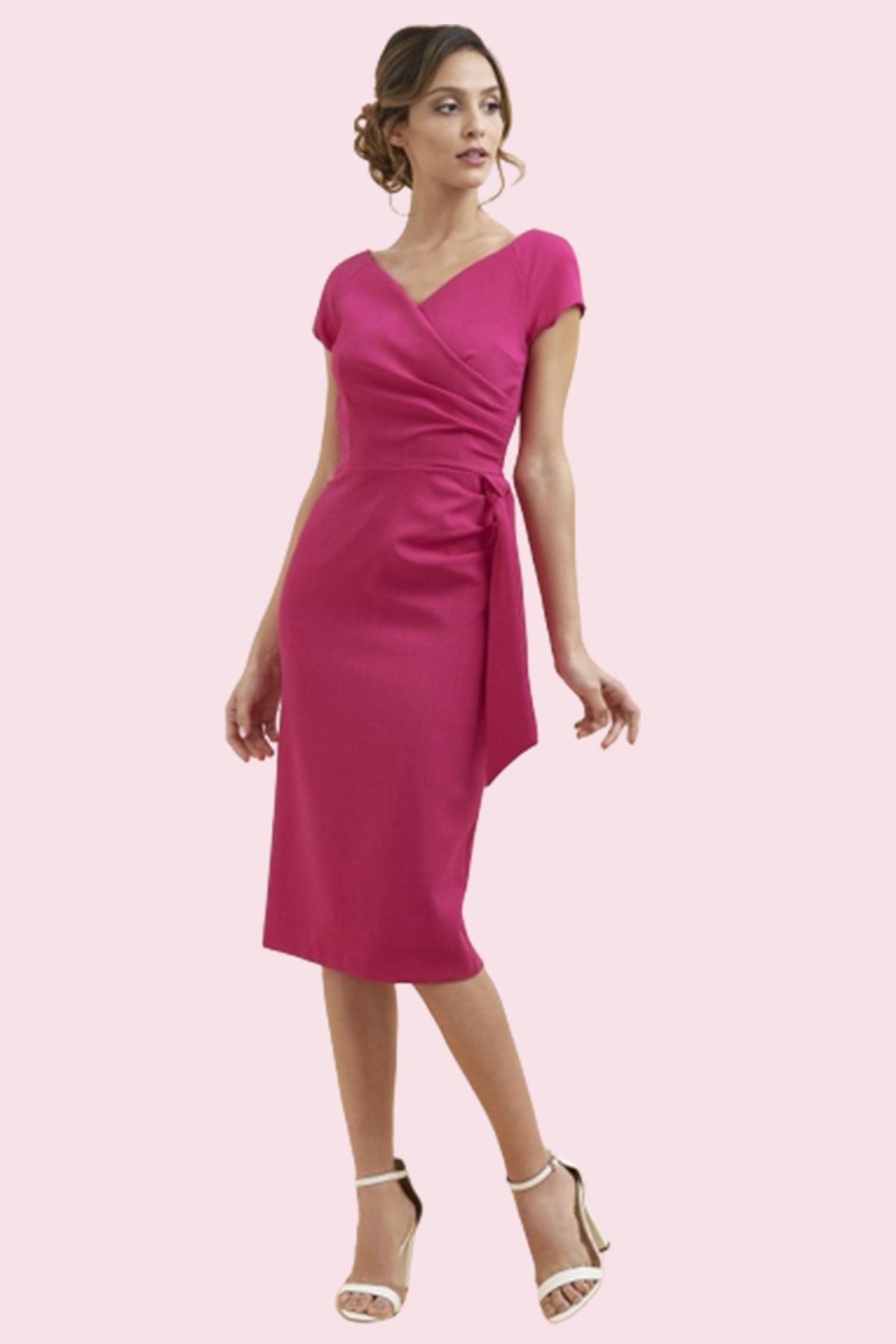 Hourglass Faux Wrap Pencil Dress