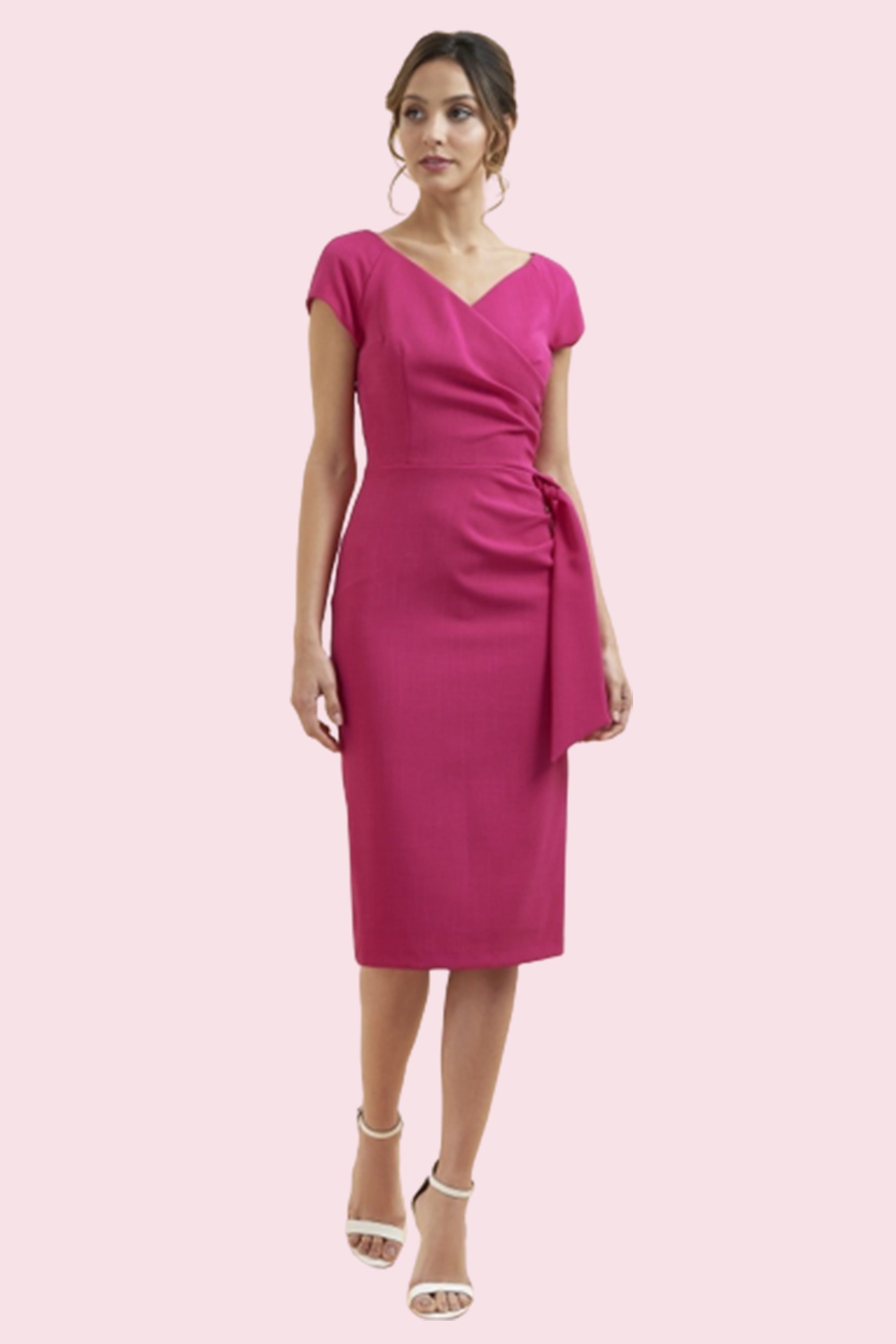 Hourglass Faux Wrap Pencil Dress