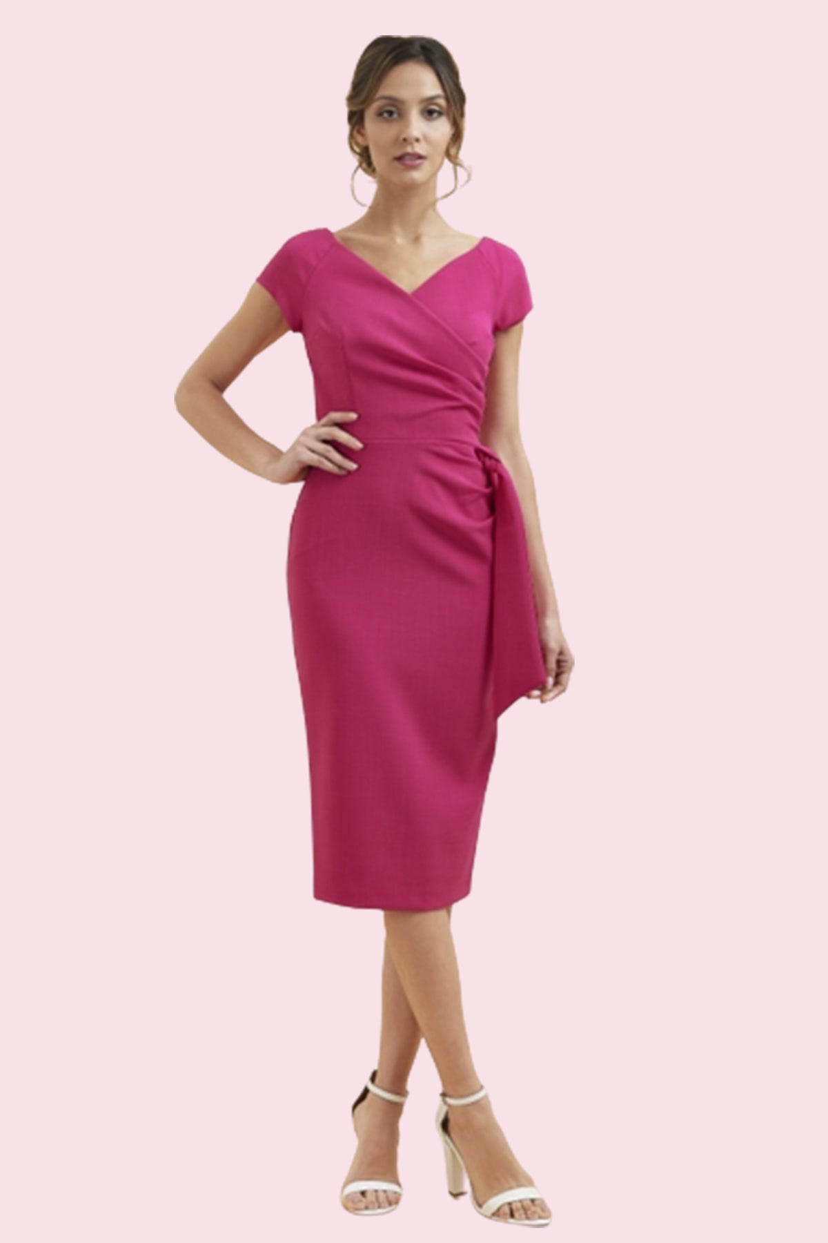 Hourglass Faux Wrap Pencil Dress