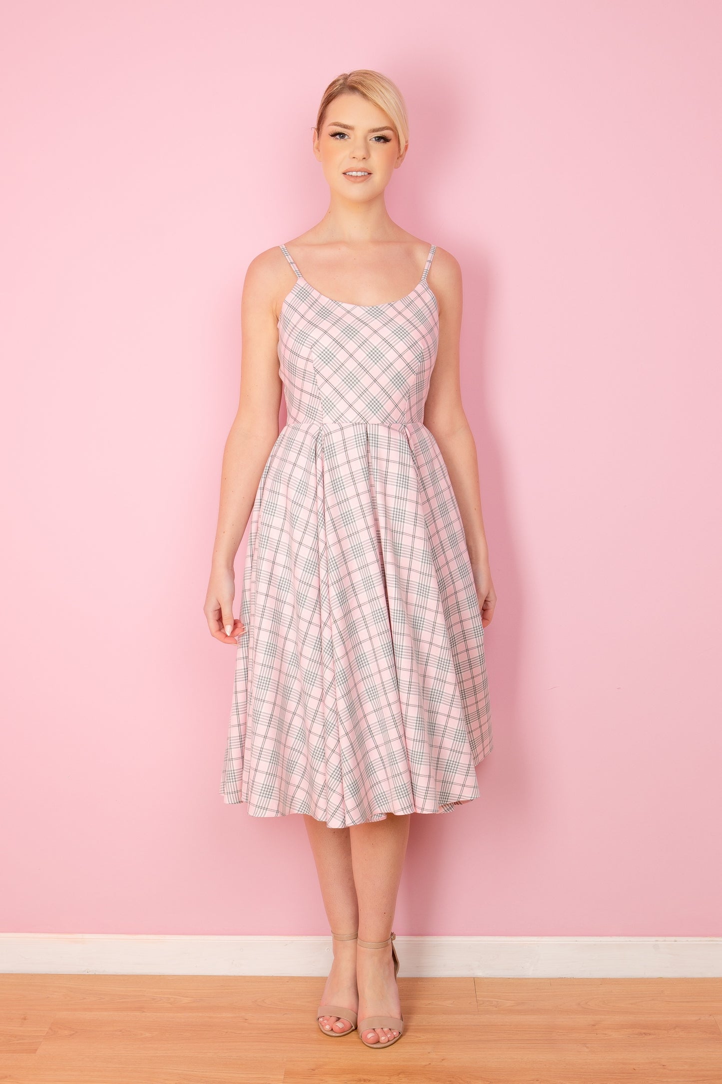 Priscilla Tartan Midi Dress