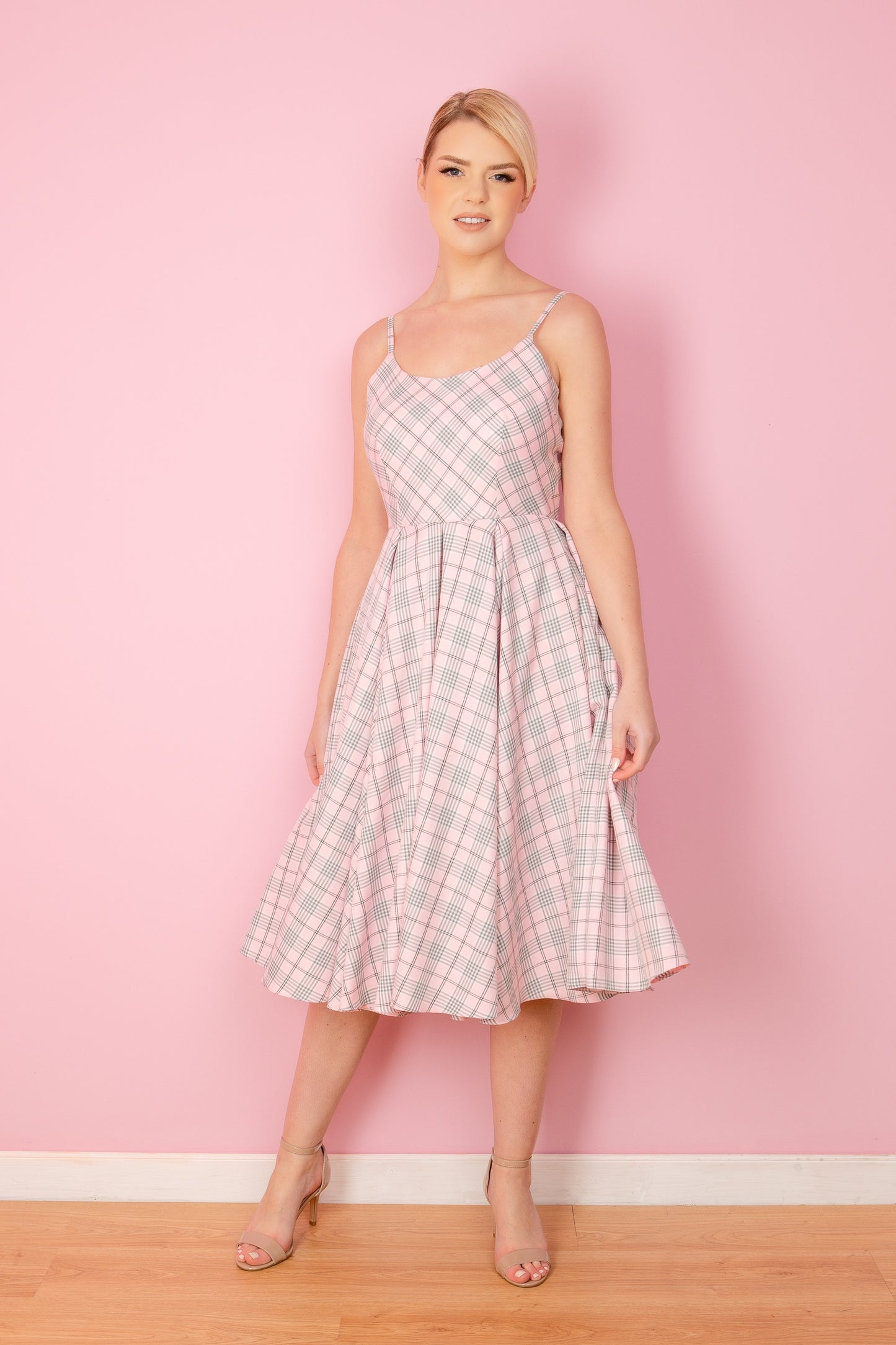 Priscilla Tartan Midi Dress