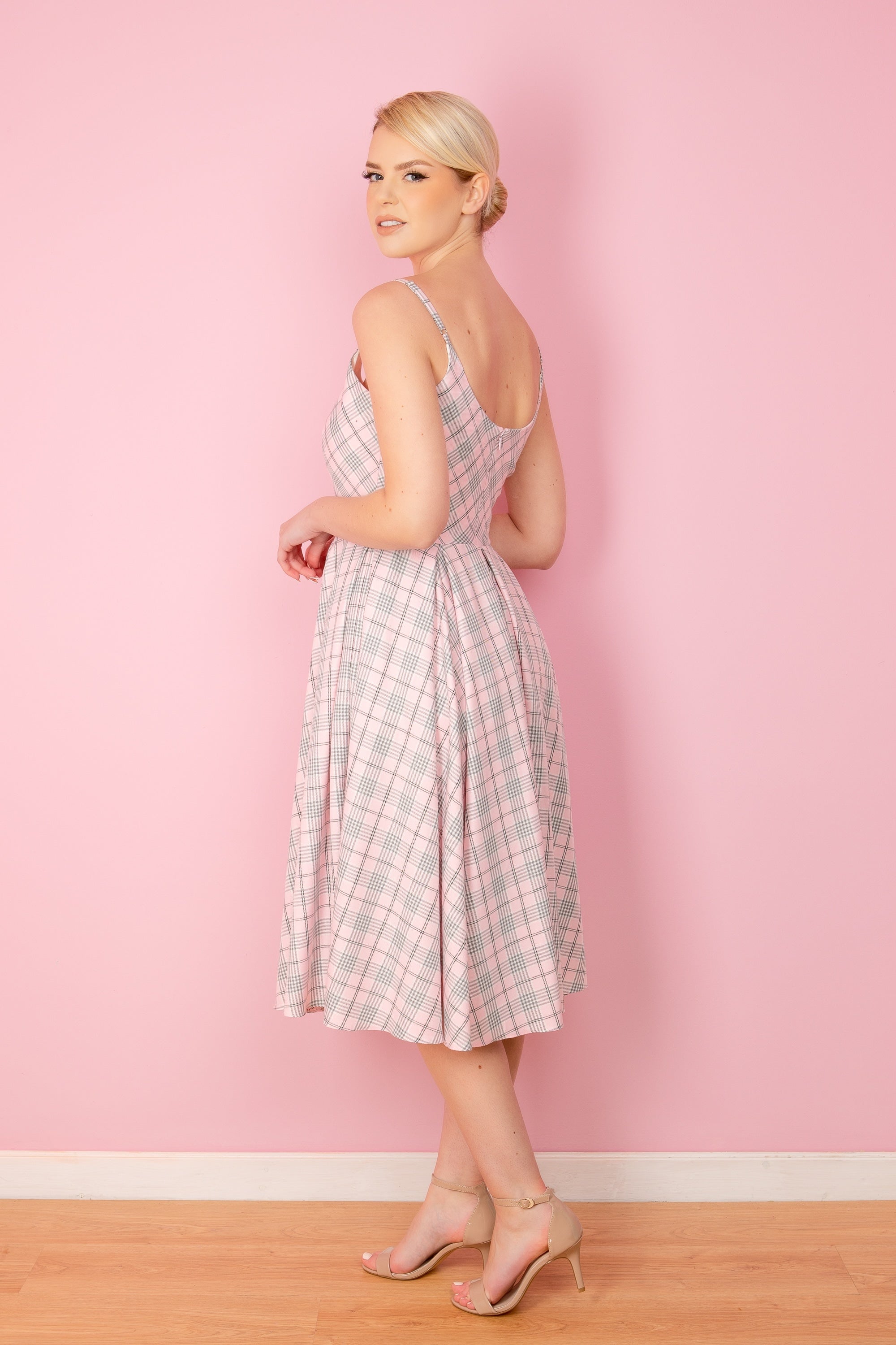 Priscilla Tartan Midi Dress