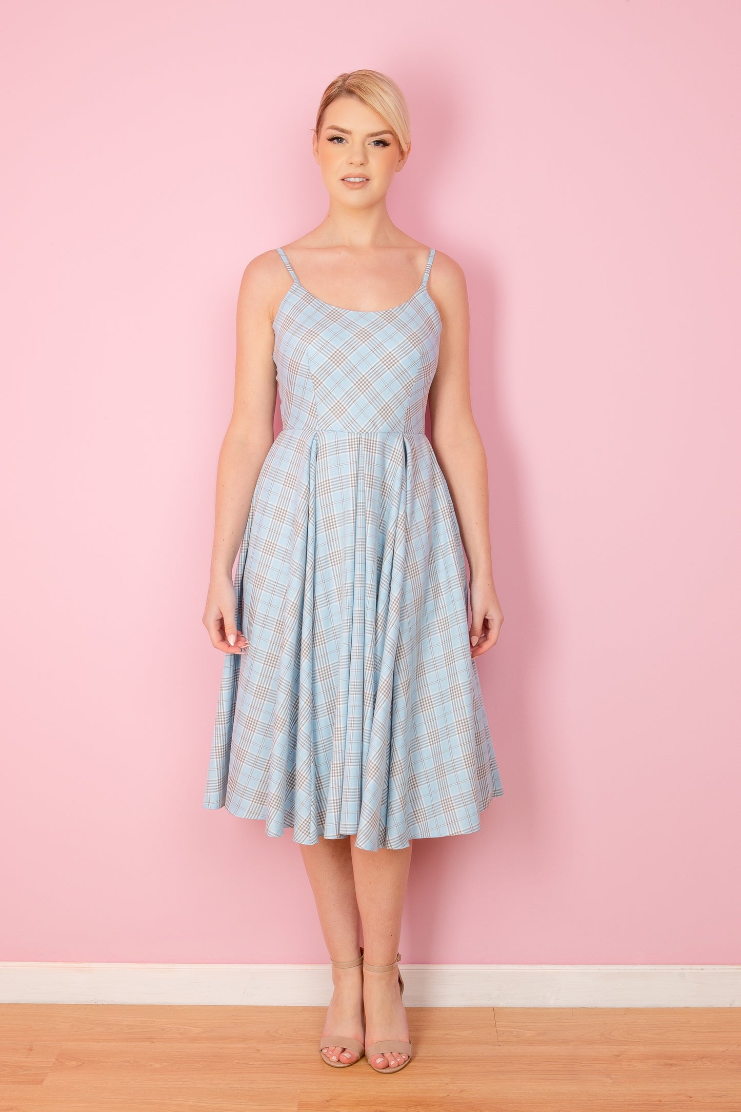 Priscilla Tartan Midi Dress
