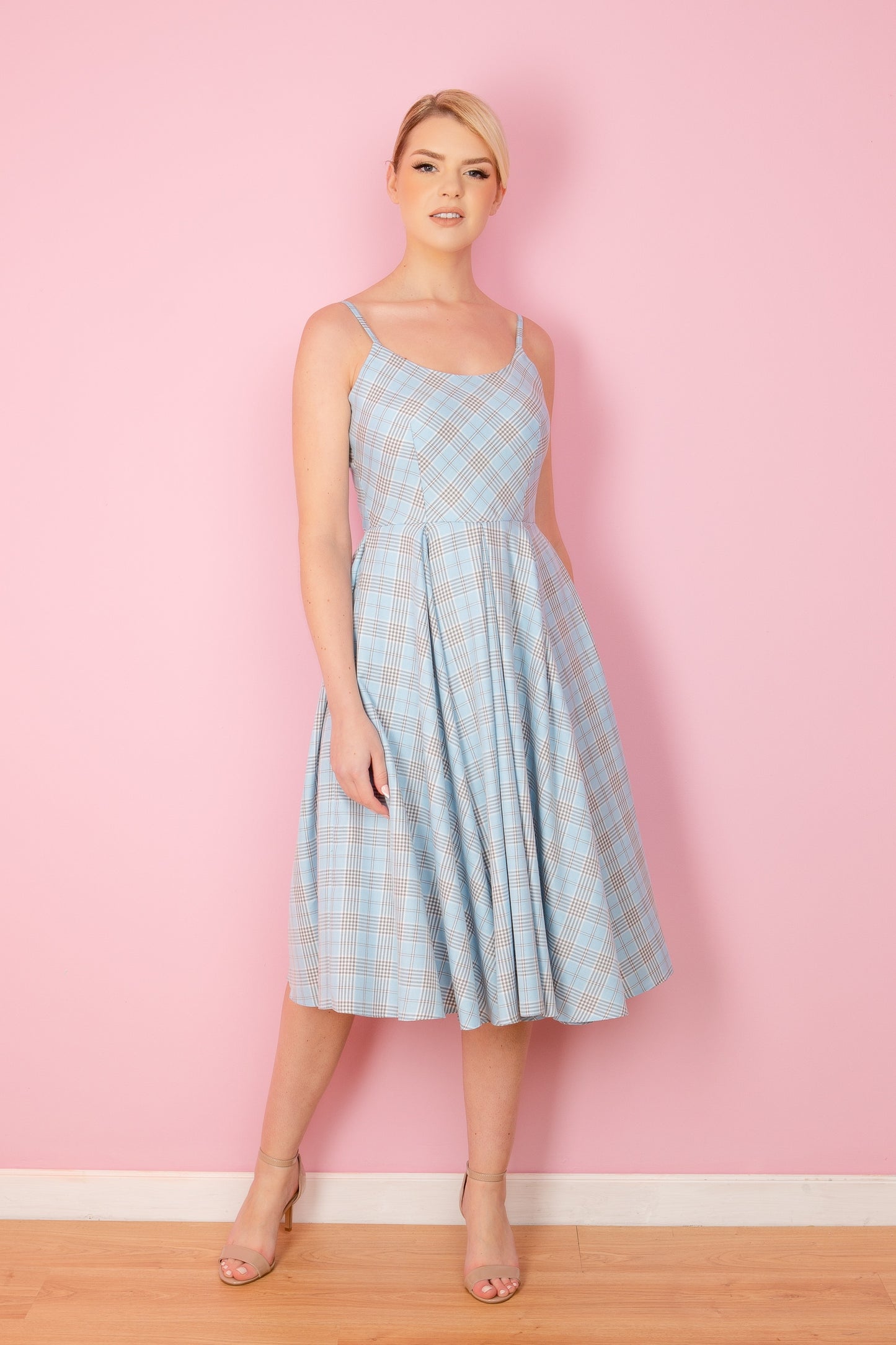 Priscilla Tartan Midi Dress
