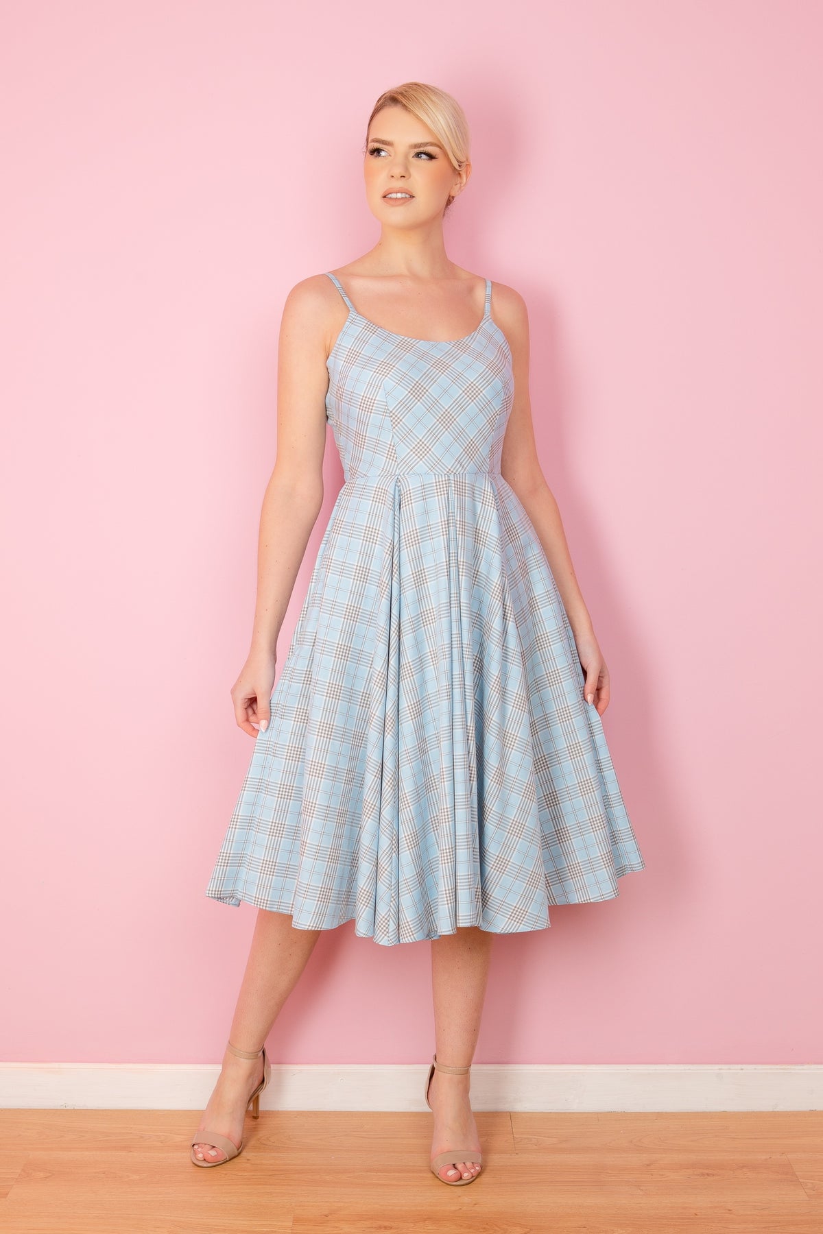 Priscilla Tartan Midi Dress