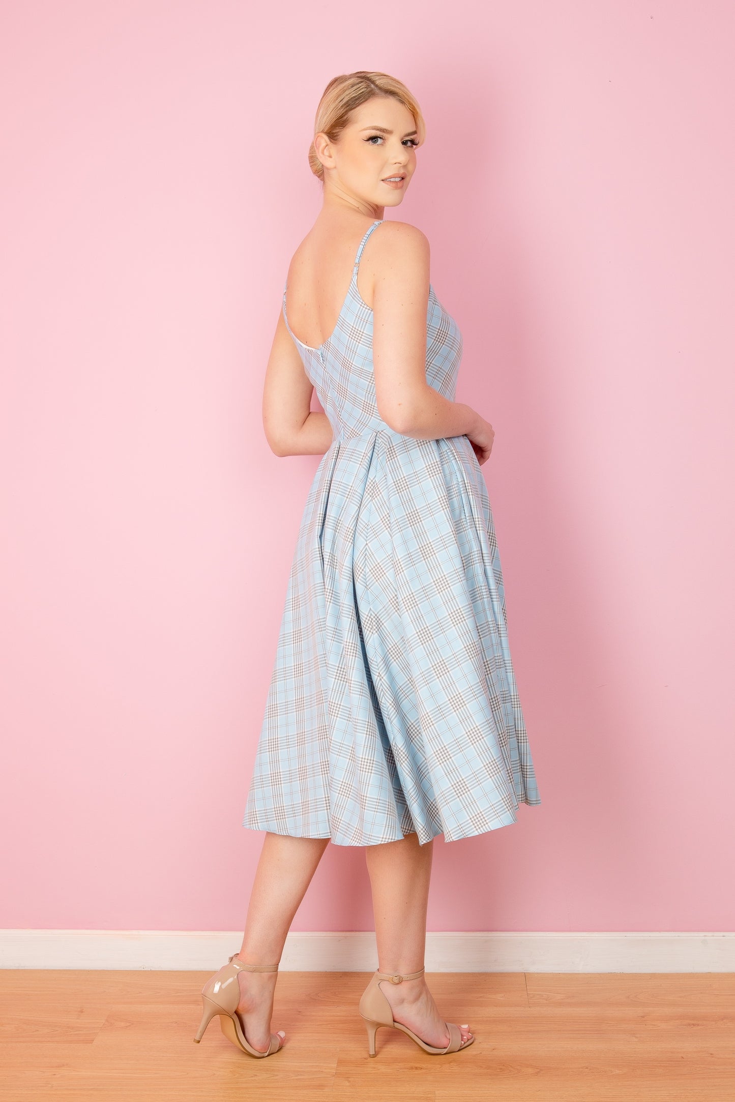 Priscilla Tartan Midi Dress