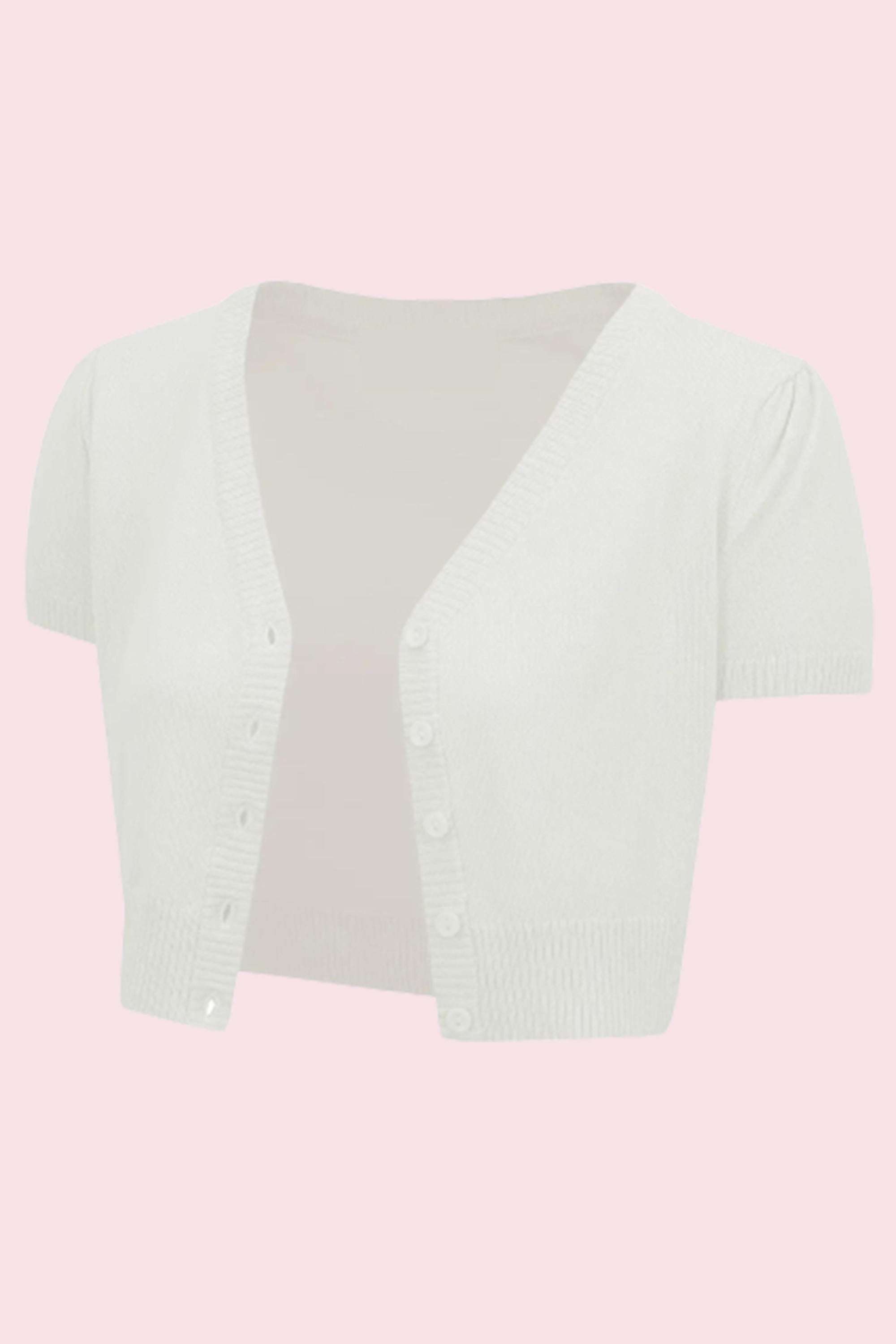 Vintage Cropped Short Sleeve Cardigan