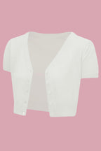 Vintage Cropped Short Sleeve Cardigan