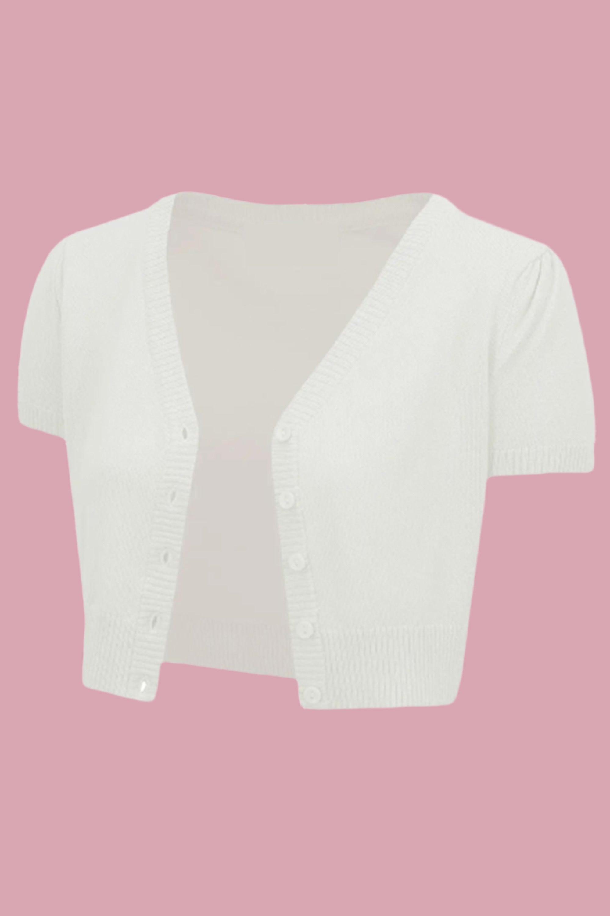 Vintage Cropped Short Sleeve Cardigan