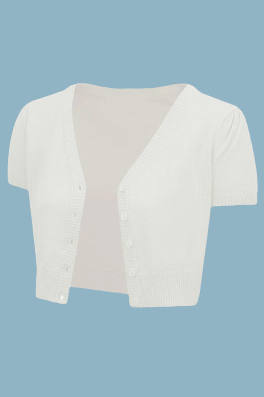 Vintage Cropped Short Sleeve Cardigan