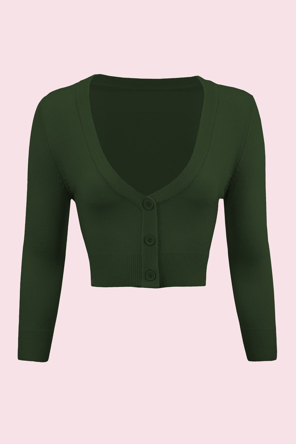 Vintage Cropped ¾ Sleeve Cardigan