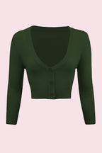 Vintage Cropped ¾ Sleeve Cardigan
