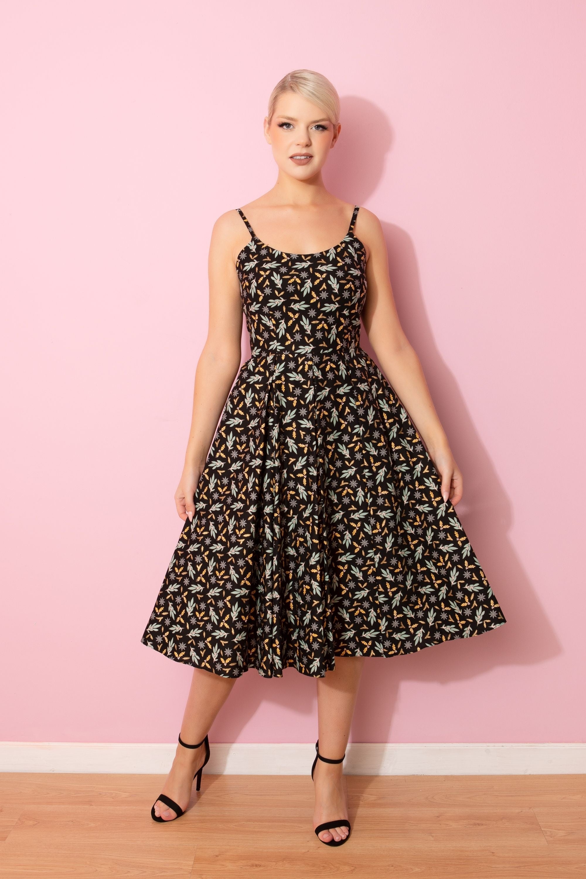Priscilla Vintage Festive Midi Dress