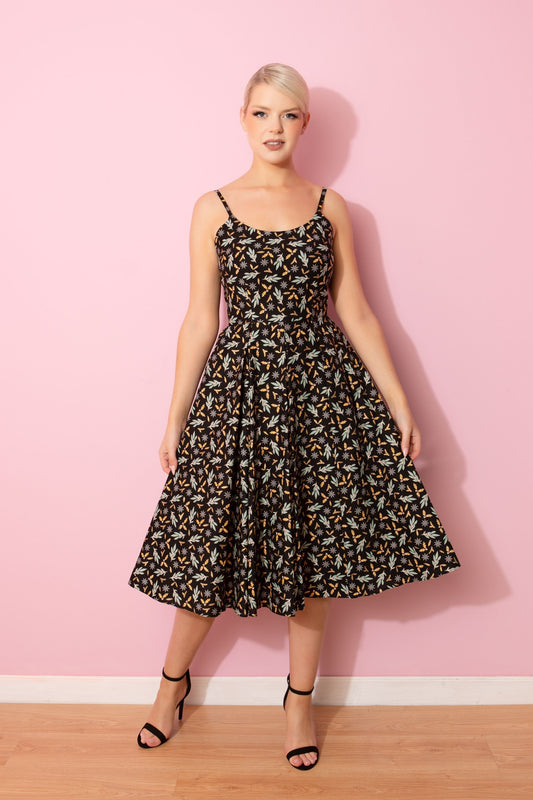 Priscilla Vintage Festive Midi Dress