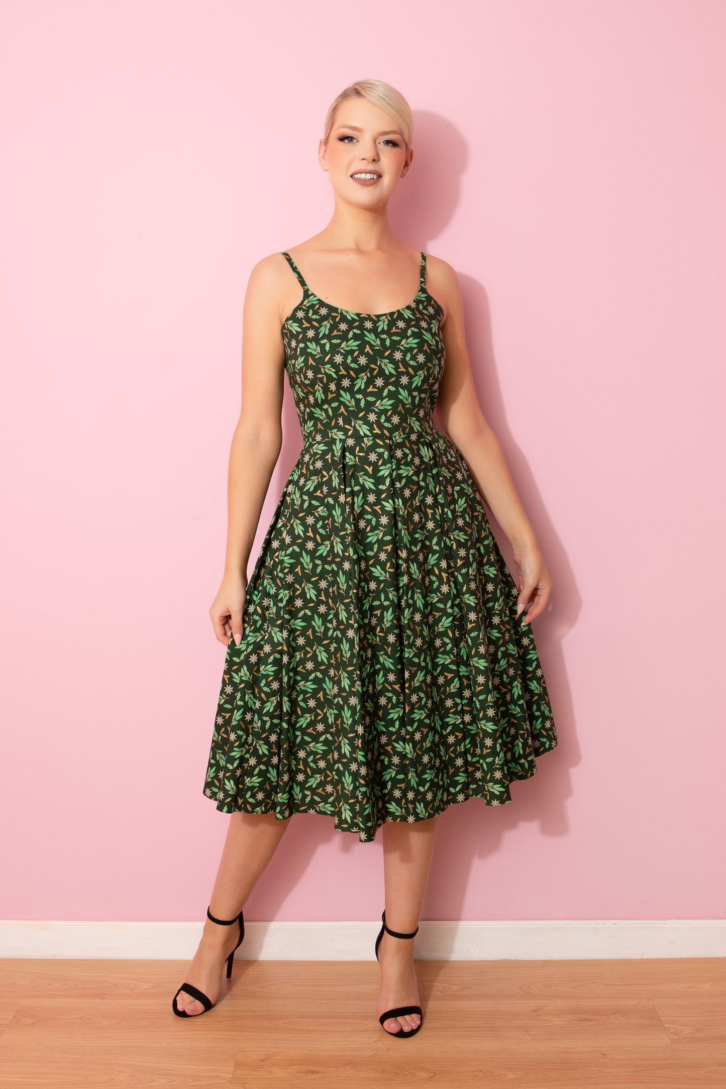 Priscilla Vintage Festive Midi Dress