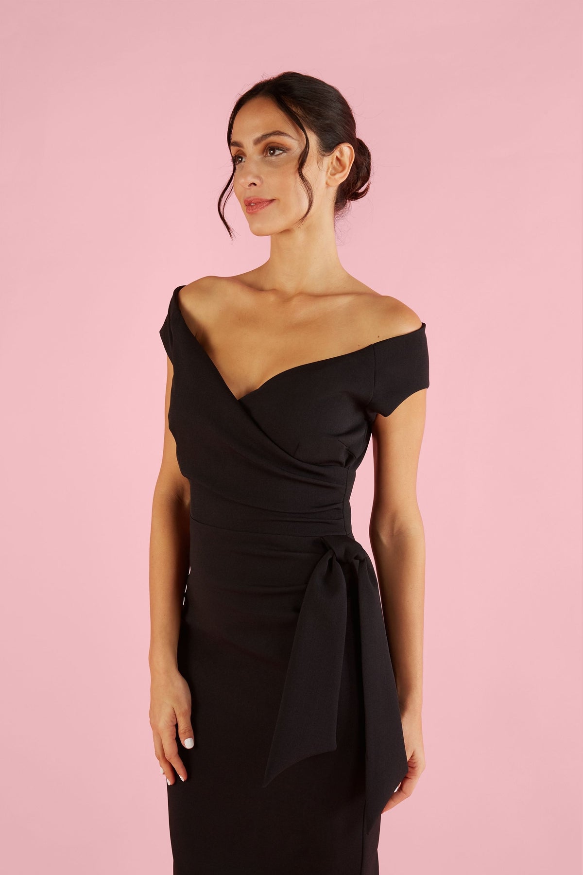 Hourglass Off The Shoulder Pencil Dress
