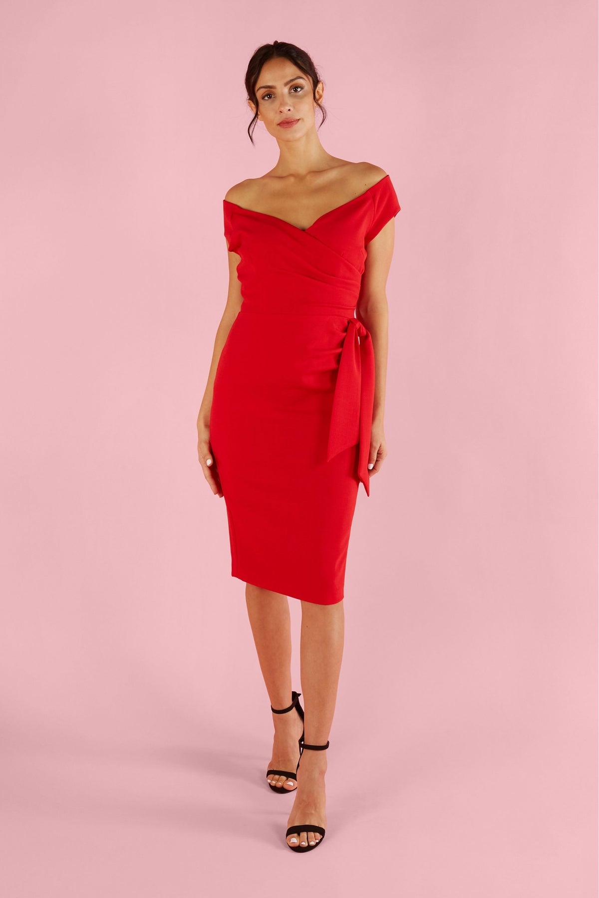 Hourglass Off The Shoulder Pencil Dress