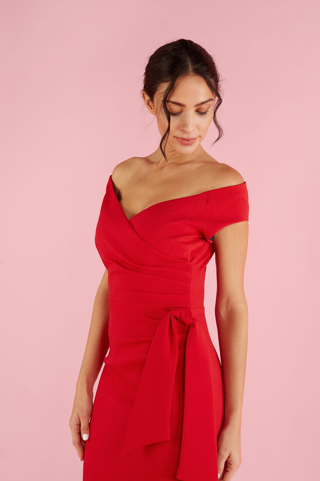 Hourglass Off The Shoulder Pencil Dress