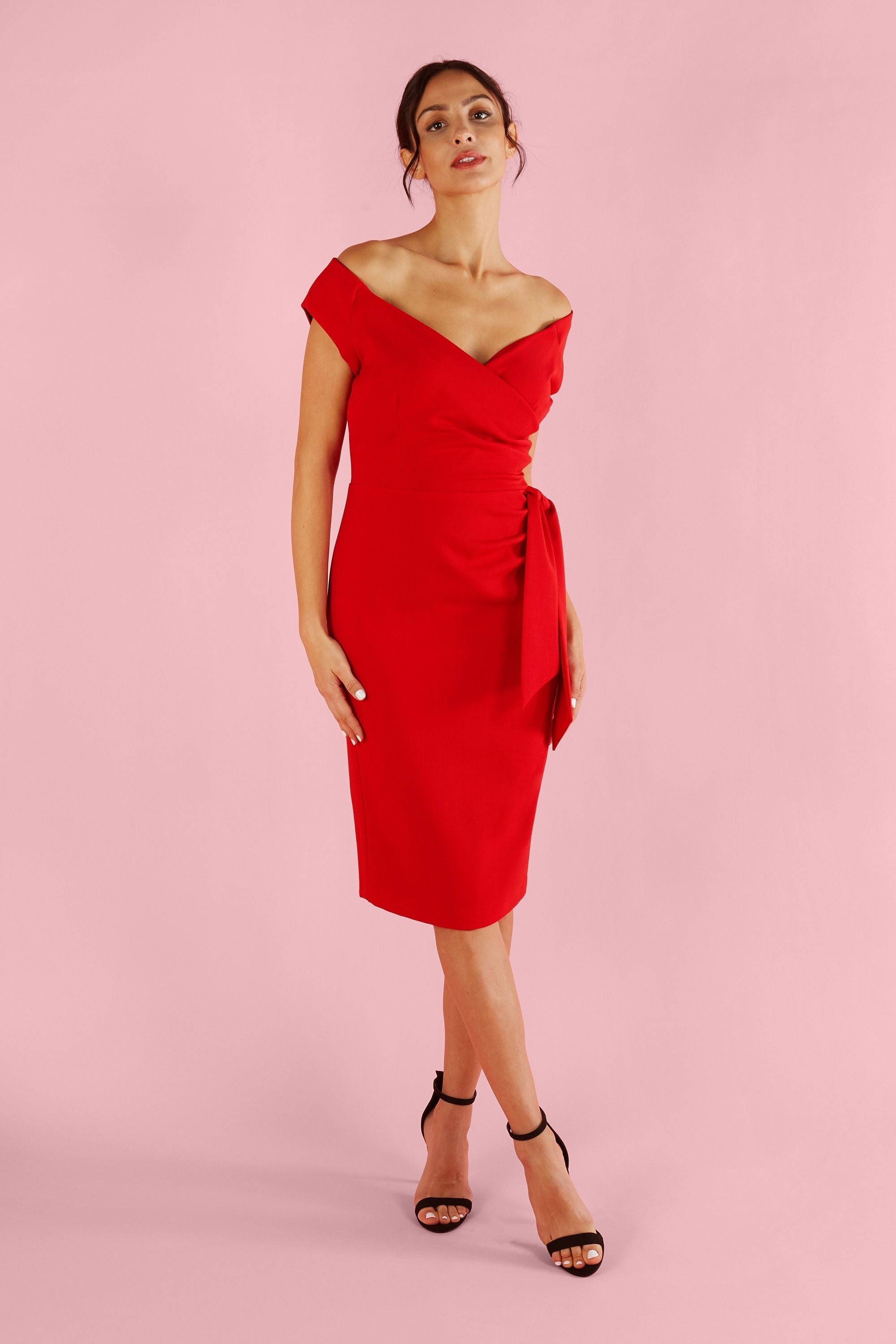 Hourglass Off The Shoulder Pencil Dress