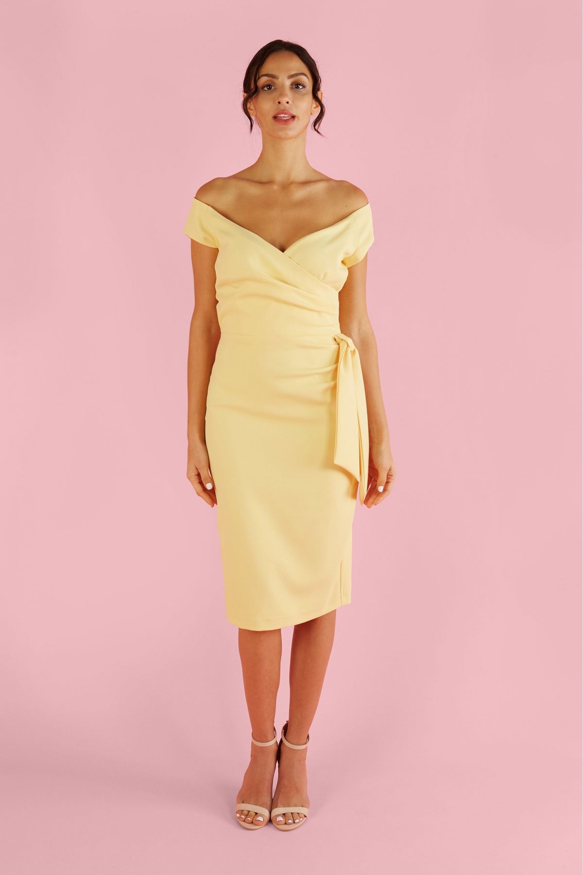 Hourglass Off The Shoulder Pencil Dress