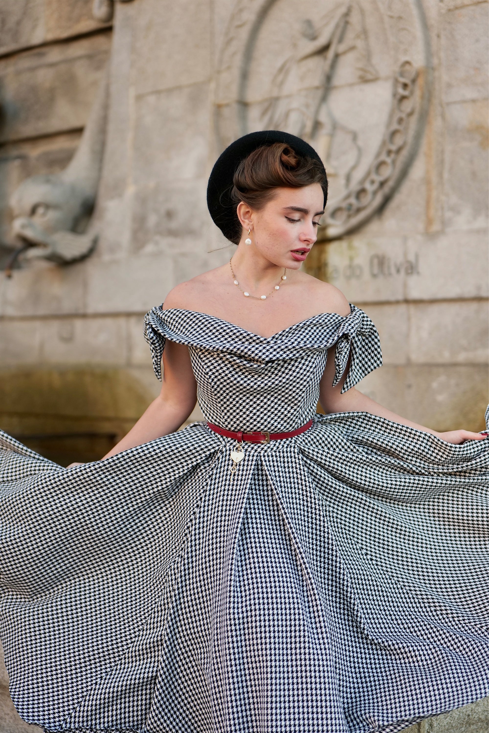 Tilly Dogtooth Prom Dress