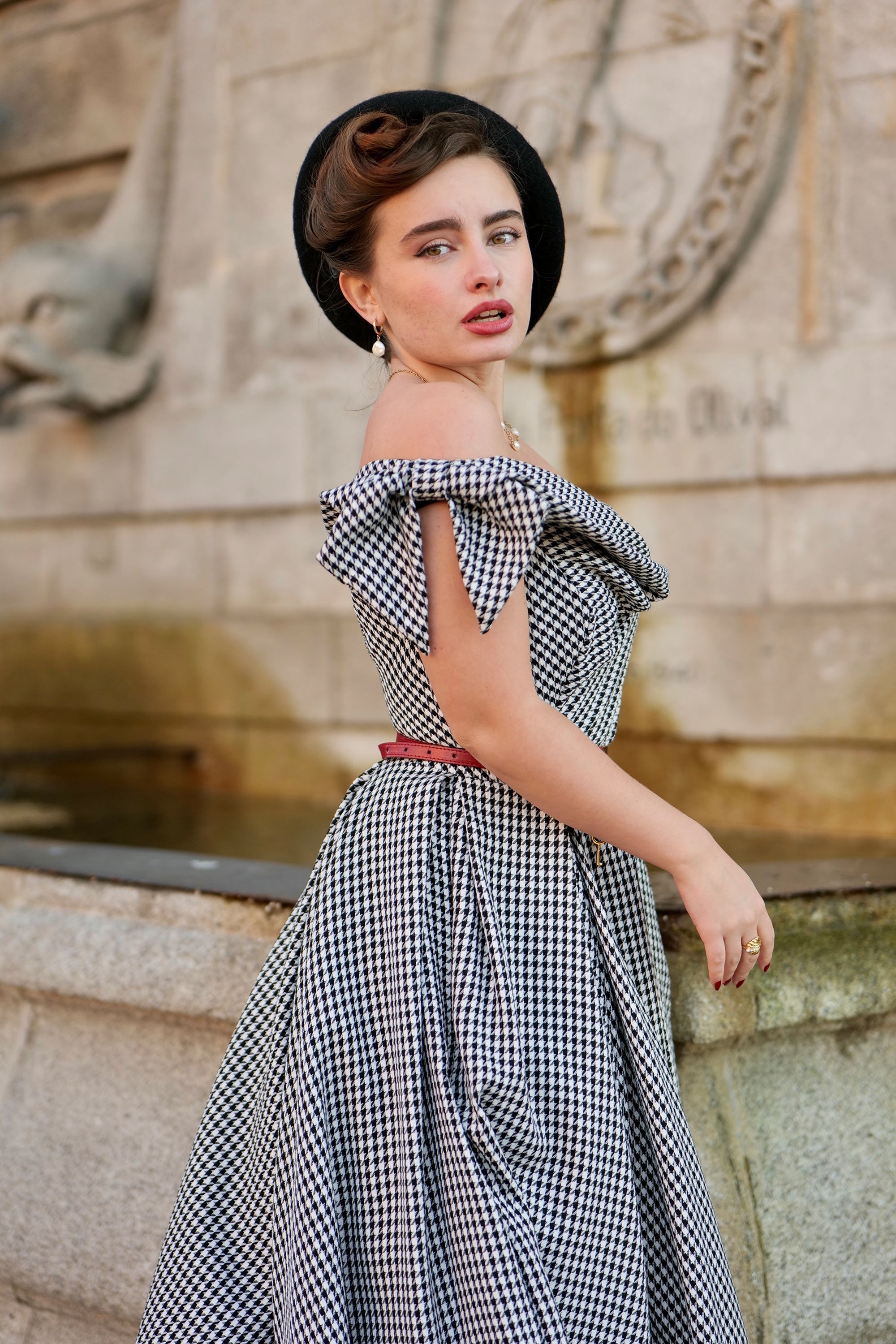 Tilly Dogtooth Prom Dress