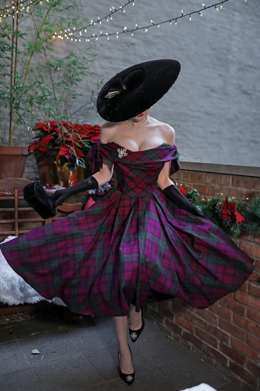 Tilly Berry Tartan Prom Dress