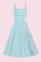 Priscilla Large Gingham Cotton Midi Dress