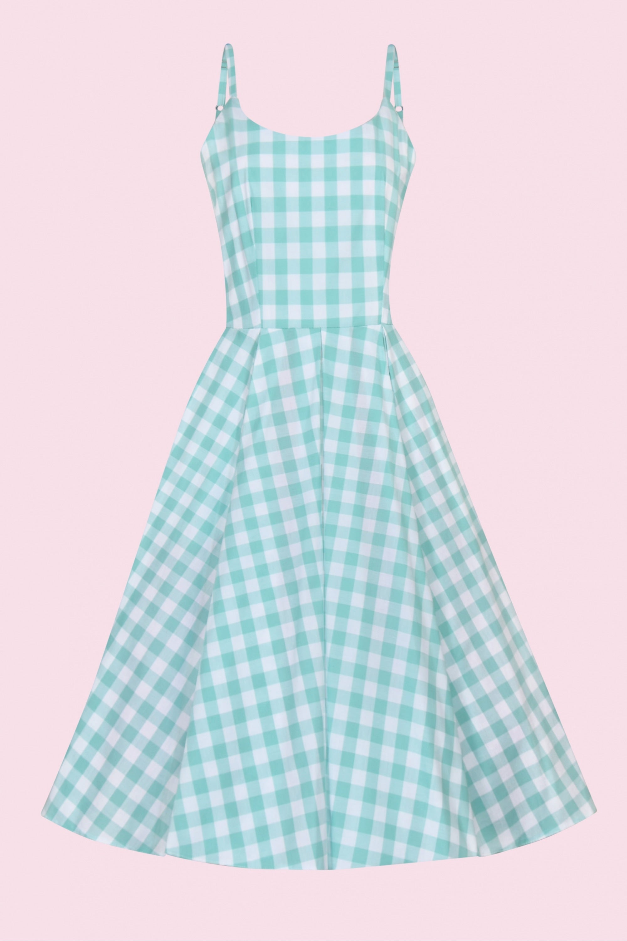 Priscilla Large Gingham Cotton Midi Dress