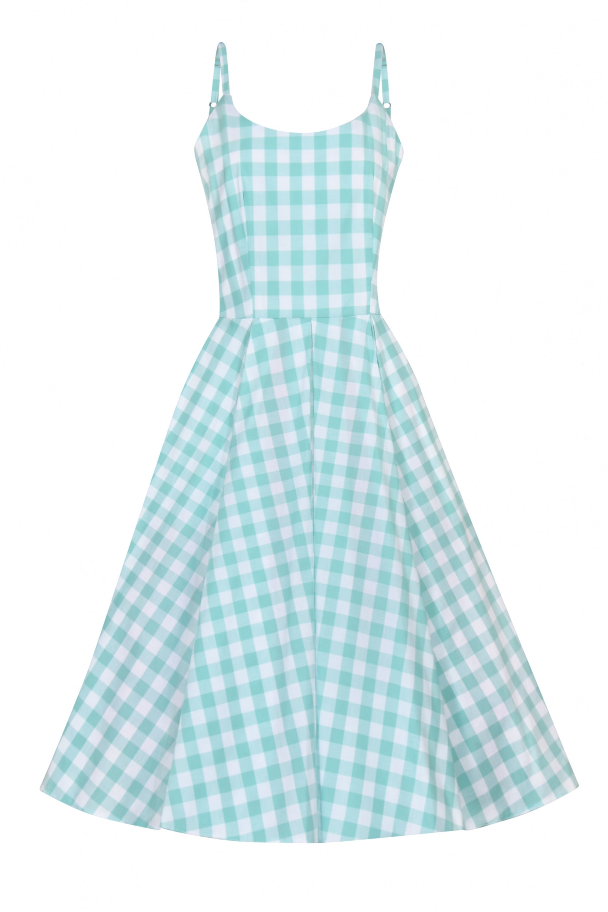 Priscilla Large Gingham Cotton Midi Dress
