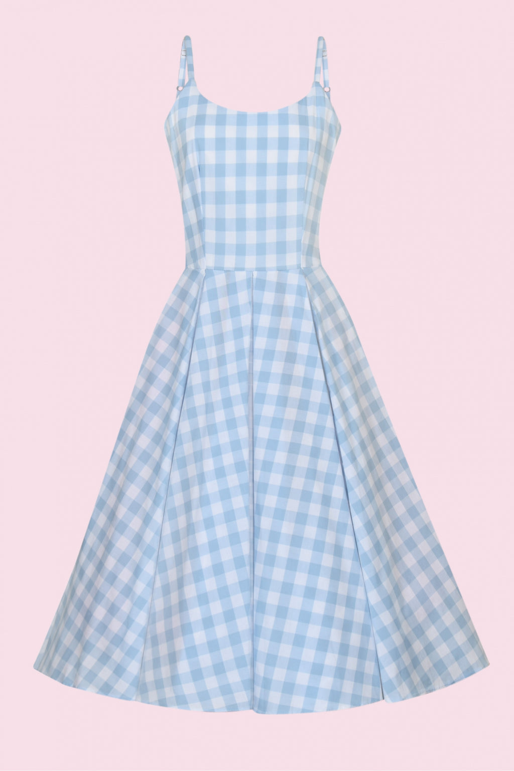 Priscilla Large Gingham Cotton Midi Dress