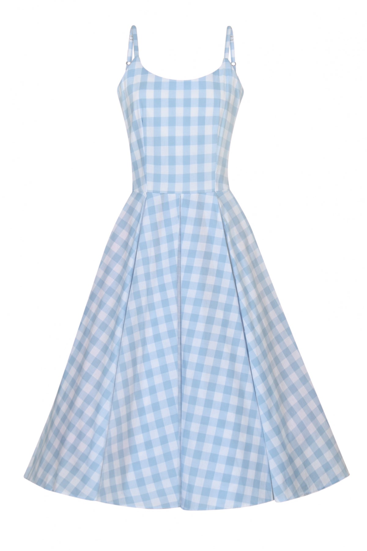 Priscilla Large Gingham Cotton Midi Dress