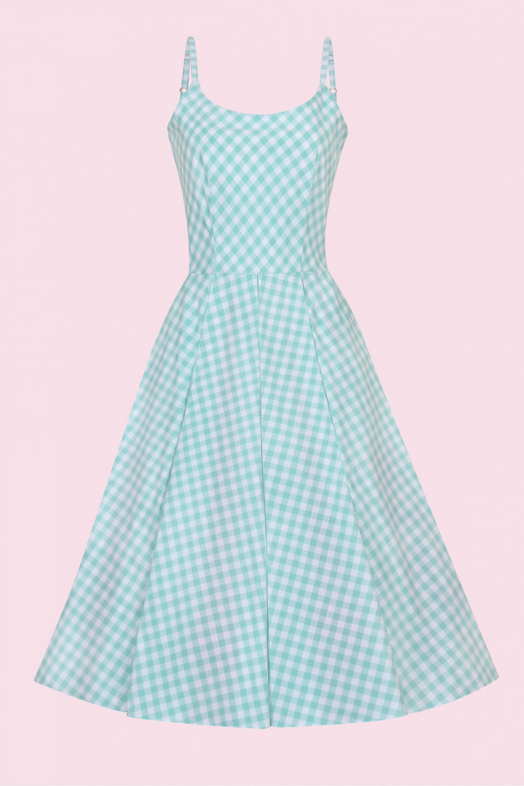 Priscilla Small Gingham Cotton Midi Dress
