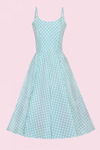 Priscilla Small Gingham Cotton Midi Dress
