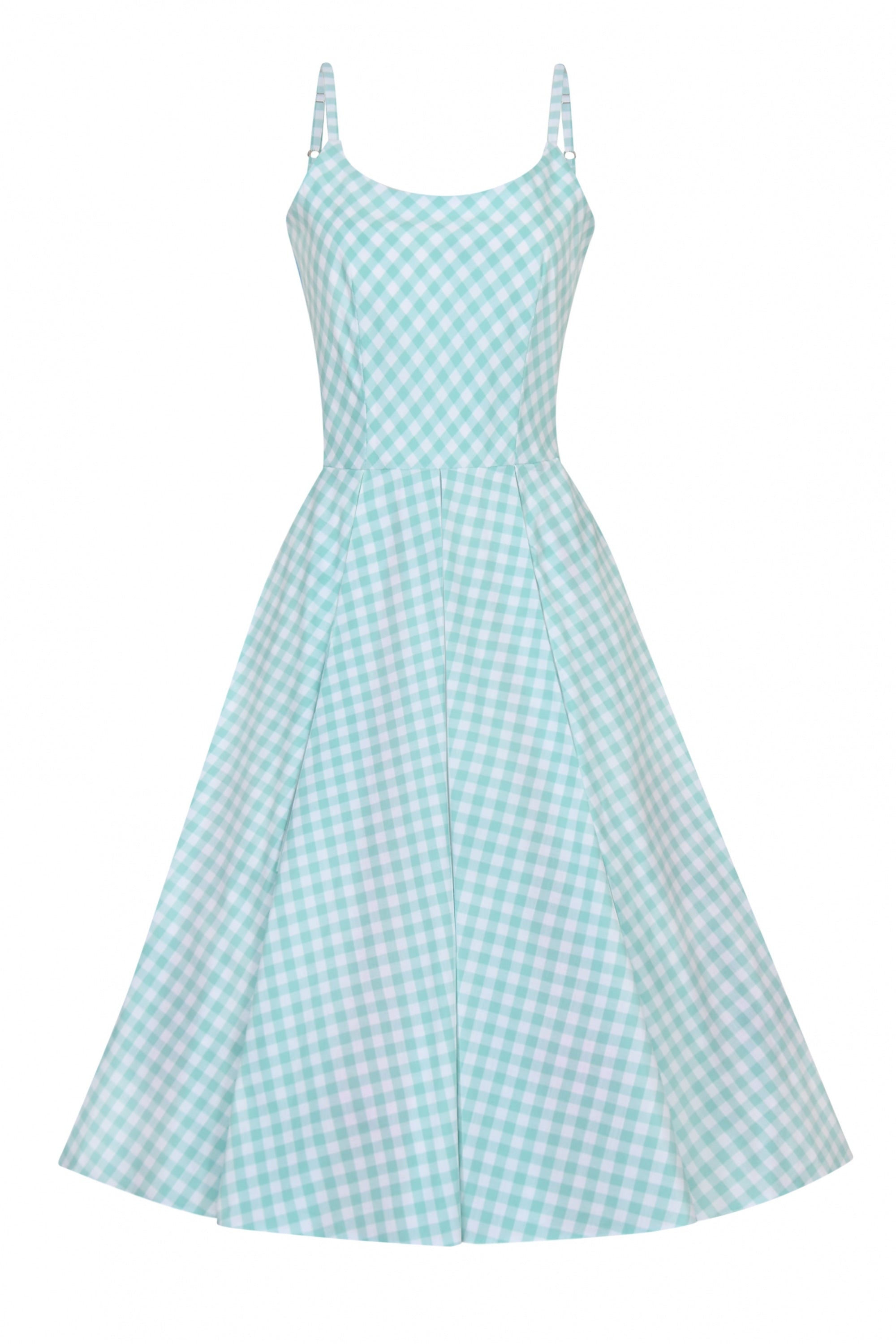 Priscilla Small Gingham Cotton Midi Dress