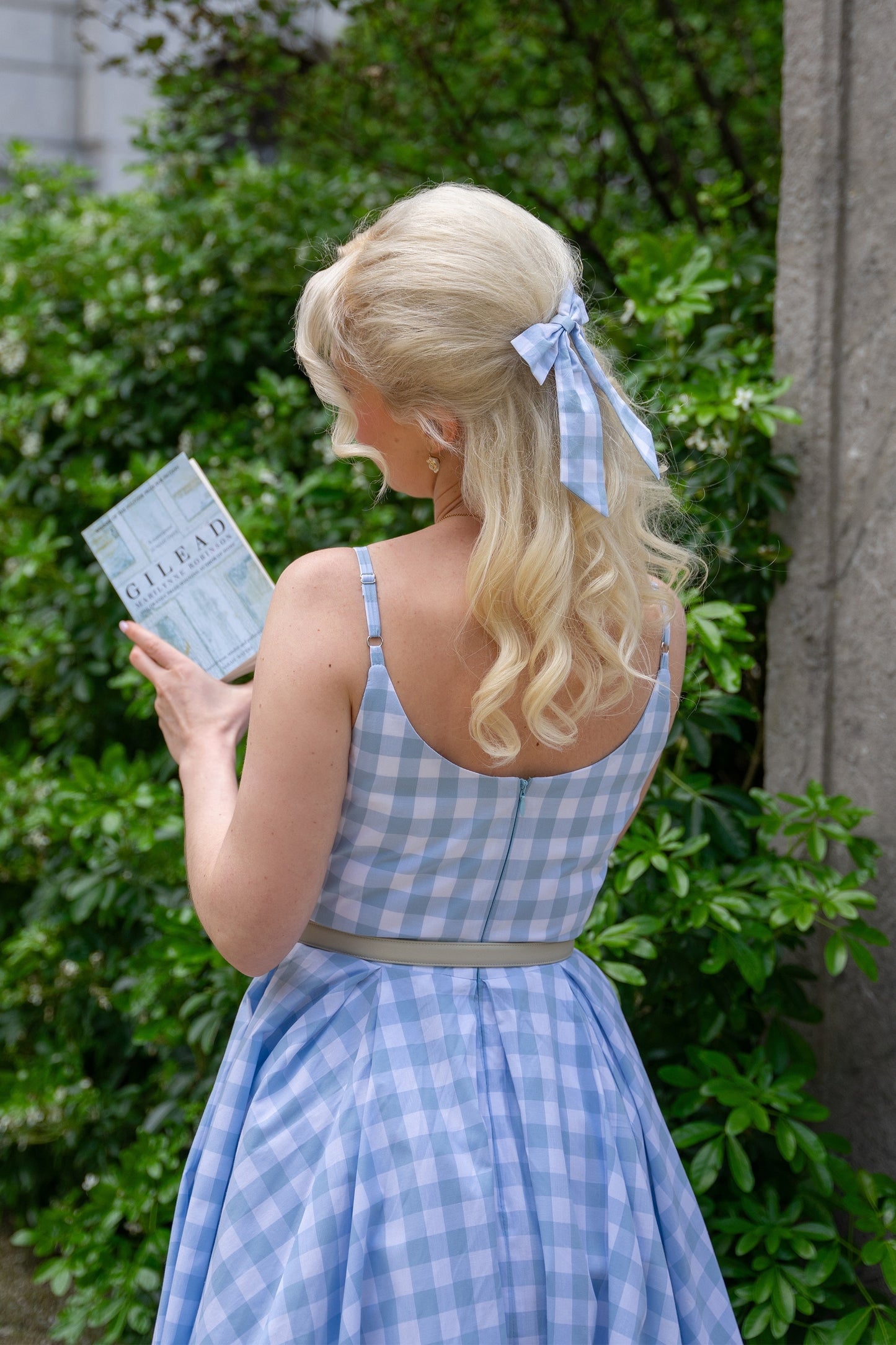 Priscilla Large Gingham Cotton Midi Dress