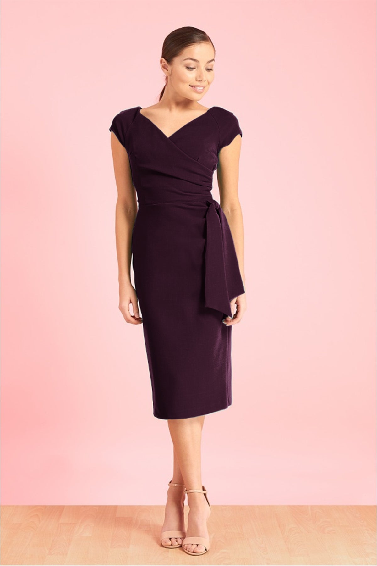 Hourglass Faux Wrap Pencil Dress