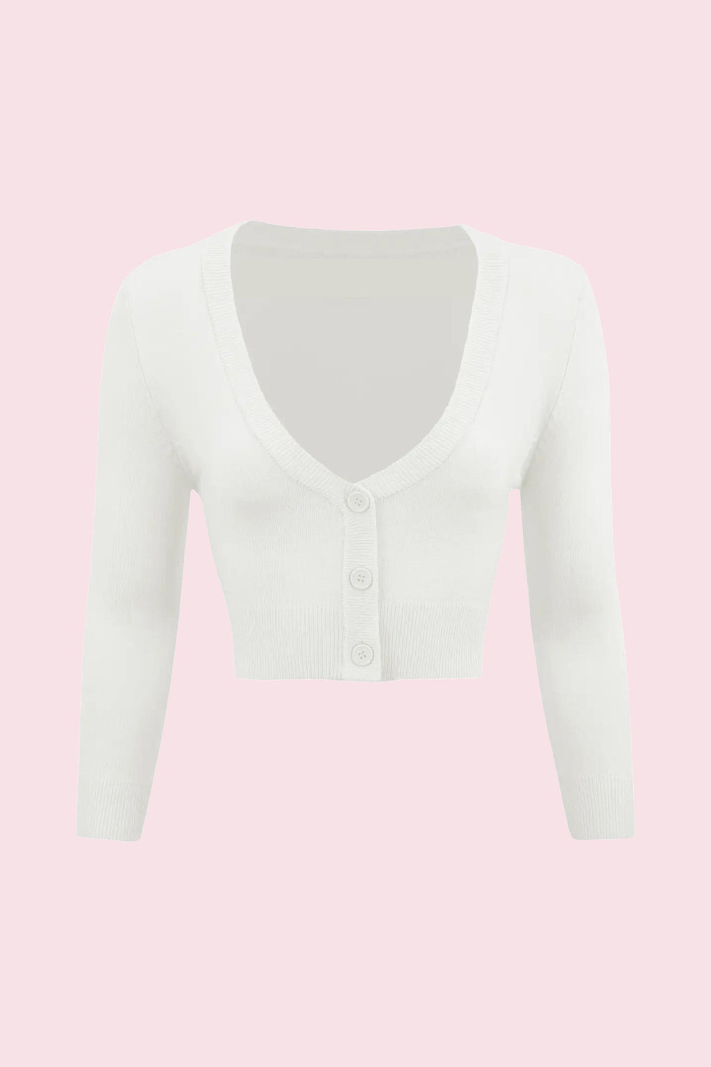 Vintage Cropped ¾ Sleeve Cardigan