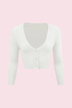 Vintage Cropped ¾ Sleeve Cardigan