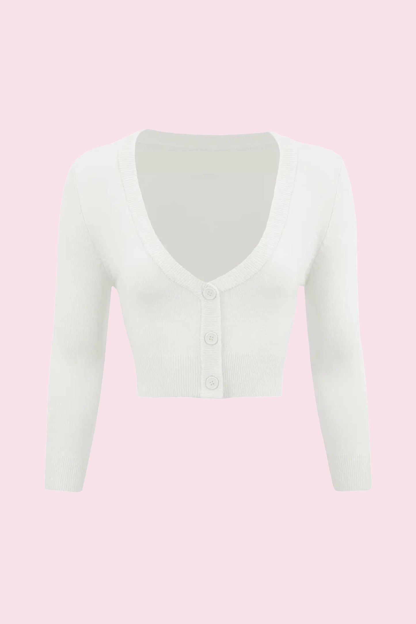 Vintage Cropped ¾ Sleeve Cardigan