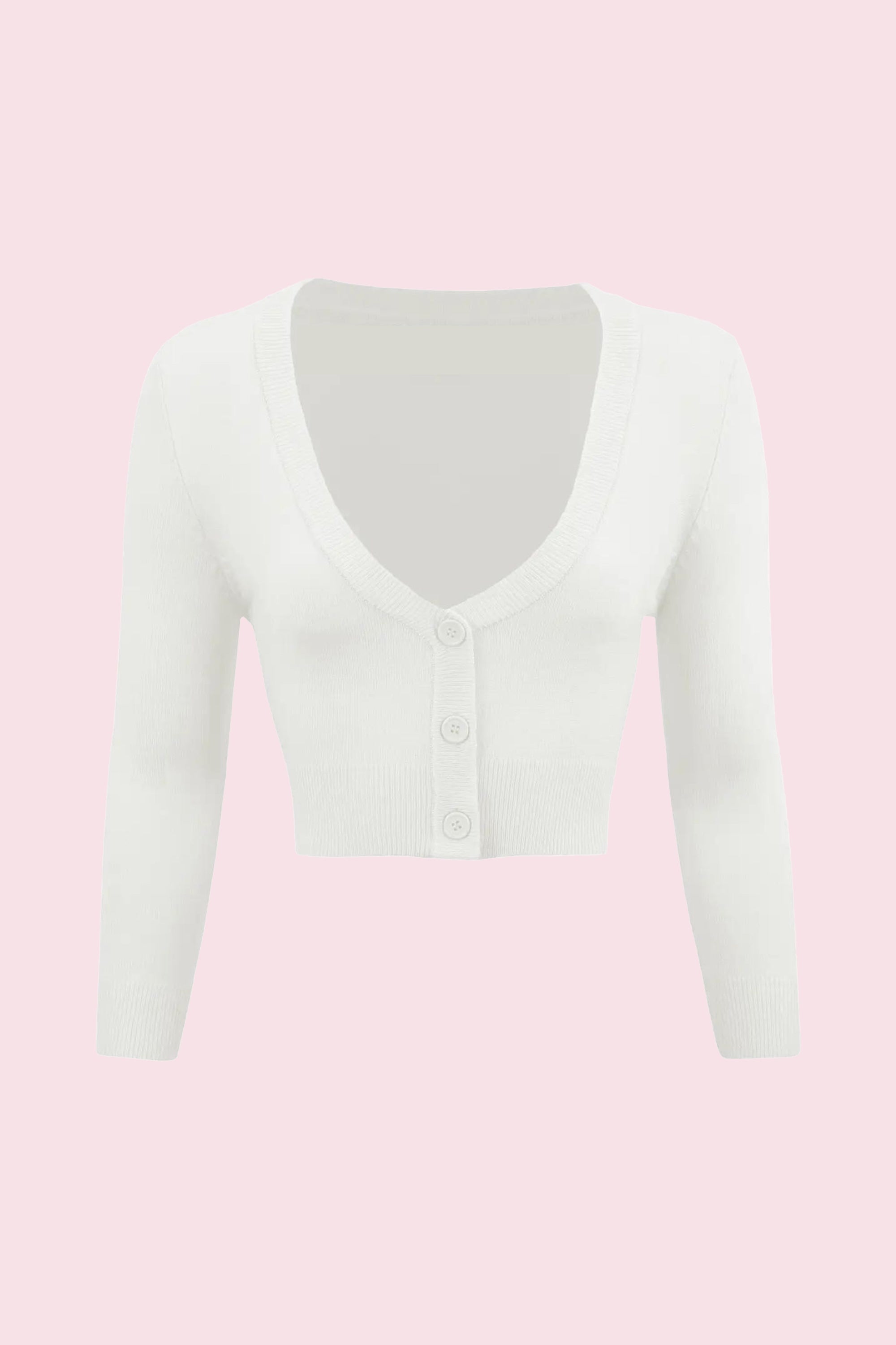 Vintage Cropped ¾ Sleeve Cardigan