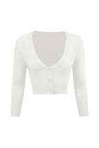 Vintage Cropped ¾ Sleeve Cardigan