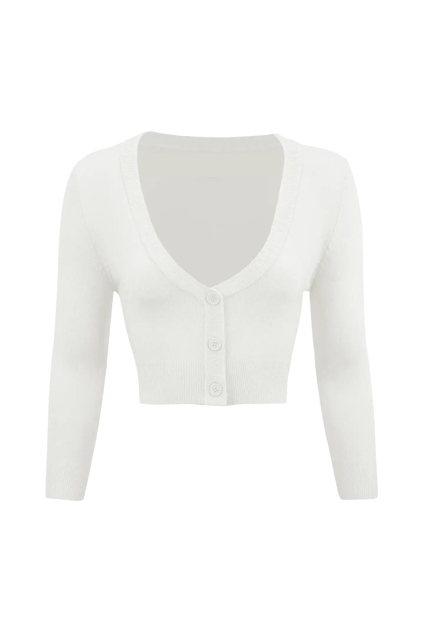 Vintage Cropped ¾ Sleeve Cardigan