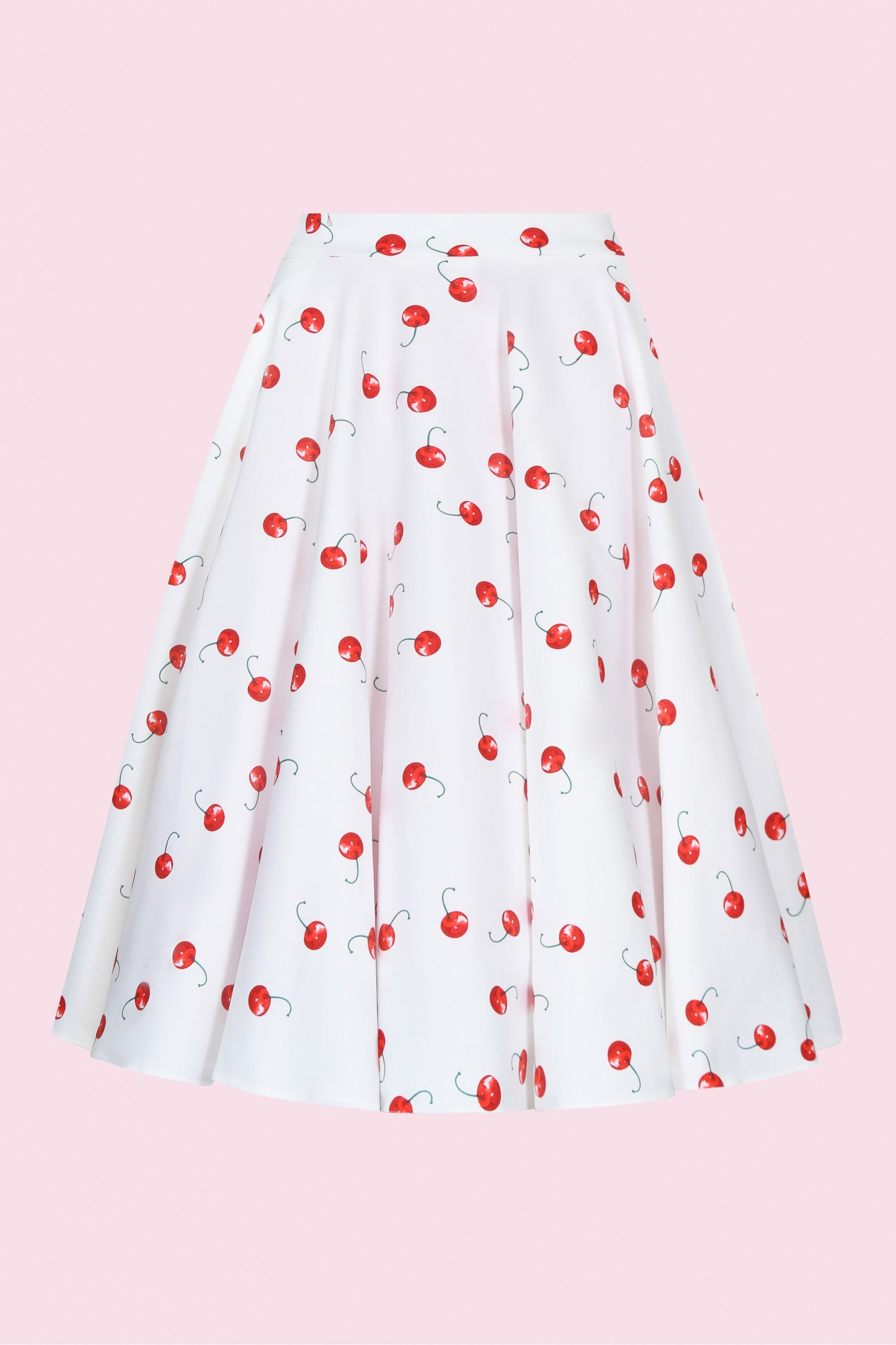 Cherry Print Circle Swing Skirt