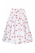 Cherry Print Circle Swing Skirt