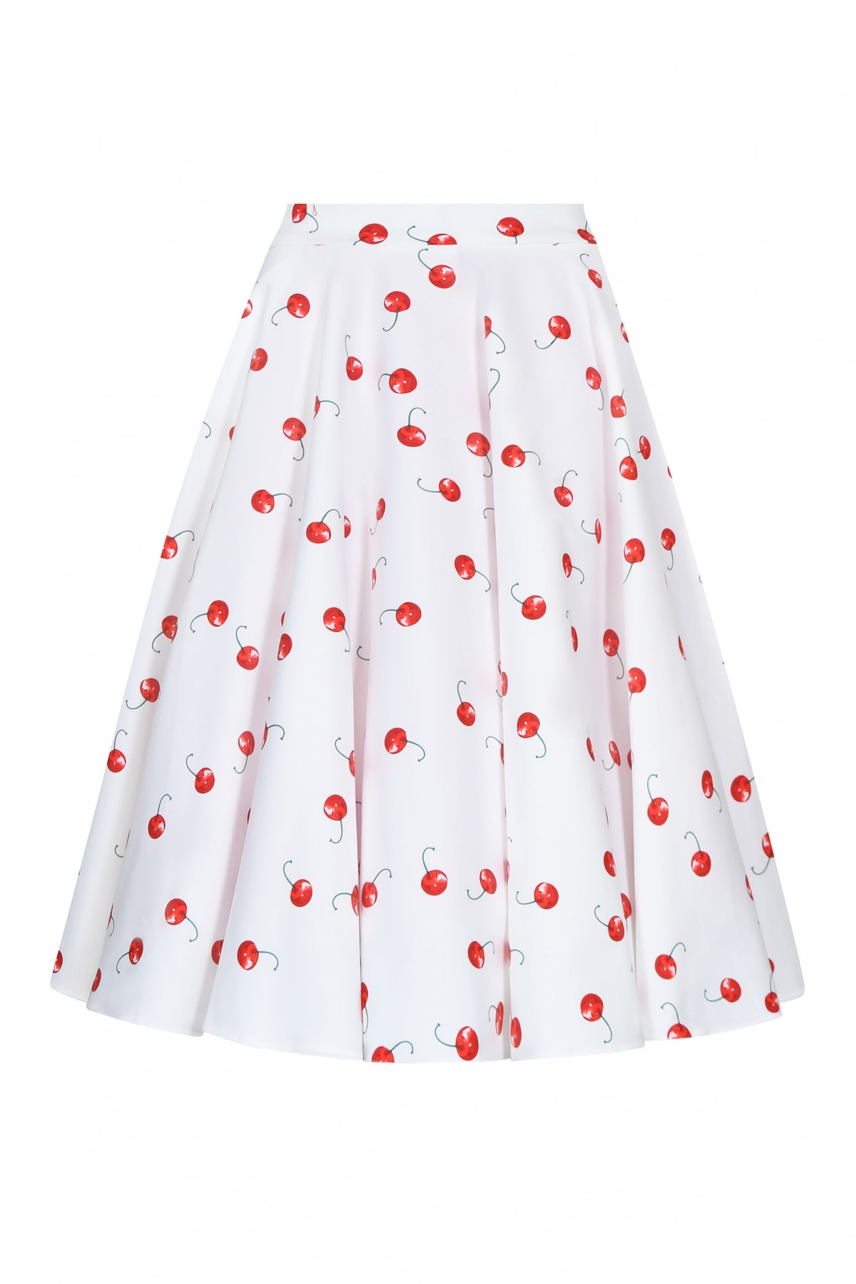 Cherry Print Circle Swing Skirt