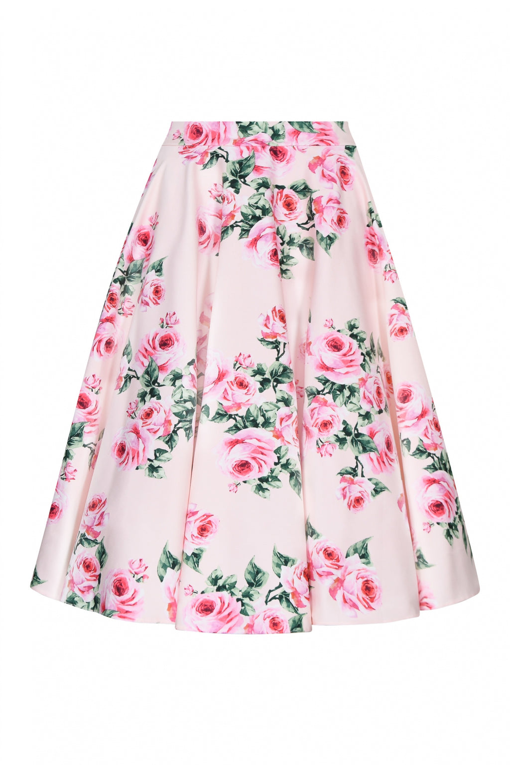 Vintage Rose Print Circle Swing Skirt