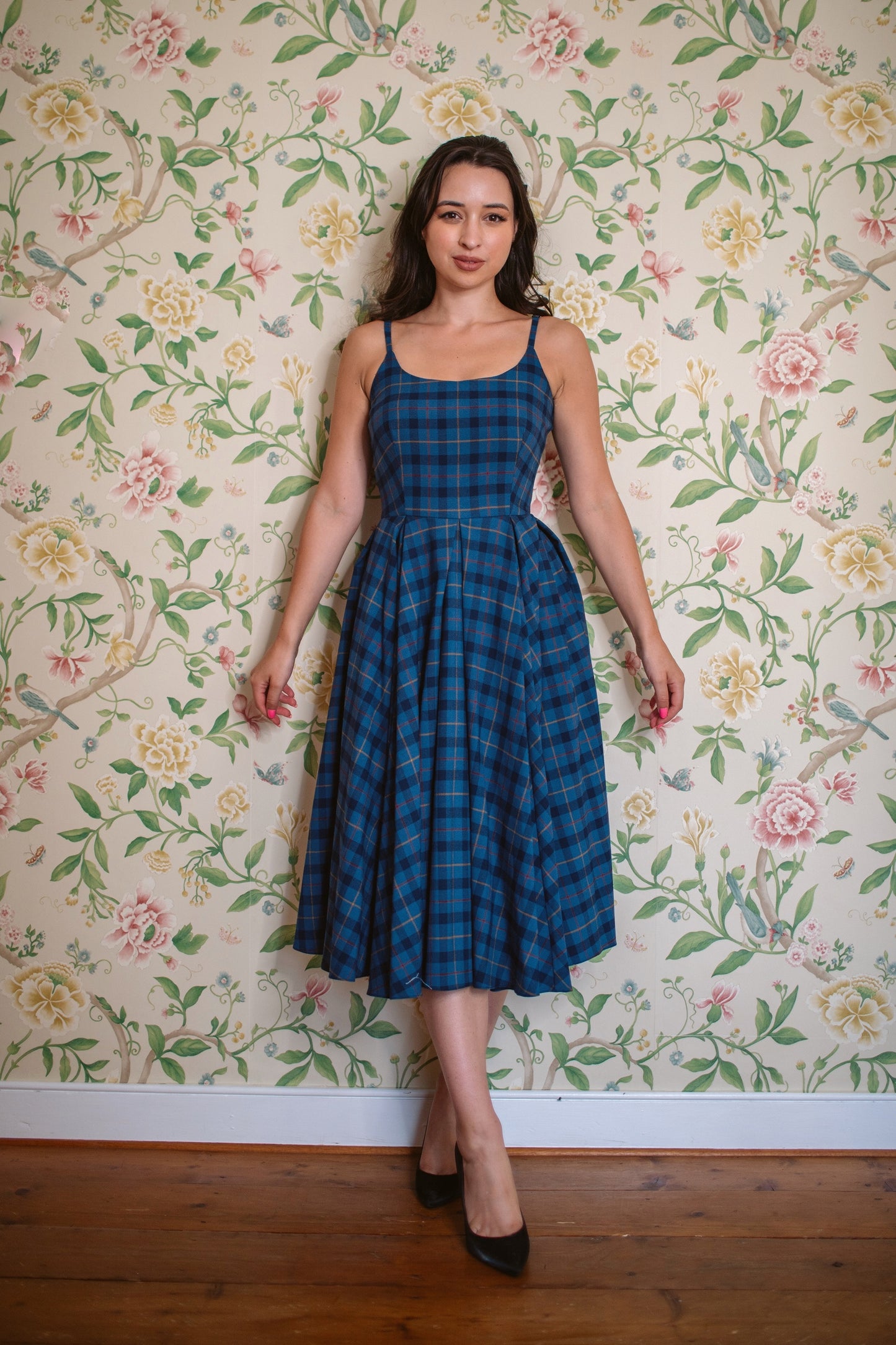 Priscilla Tartan Midi Dress