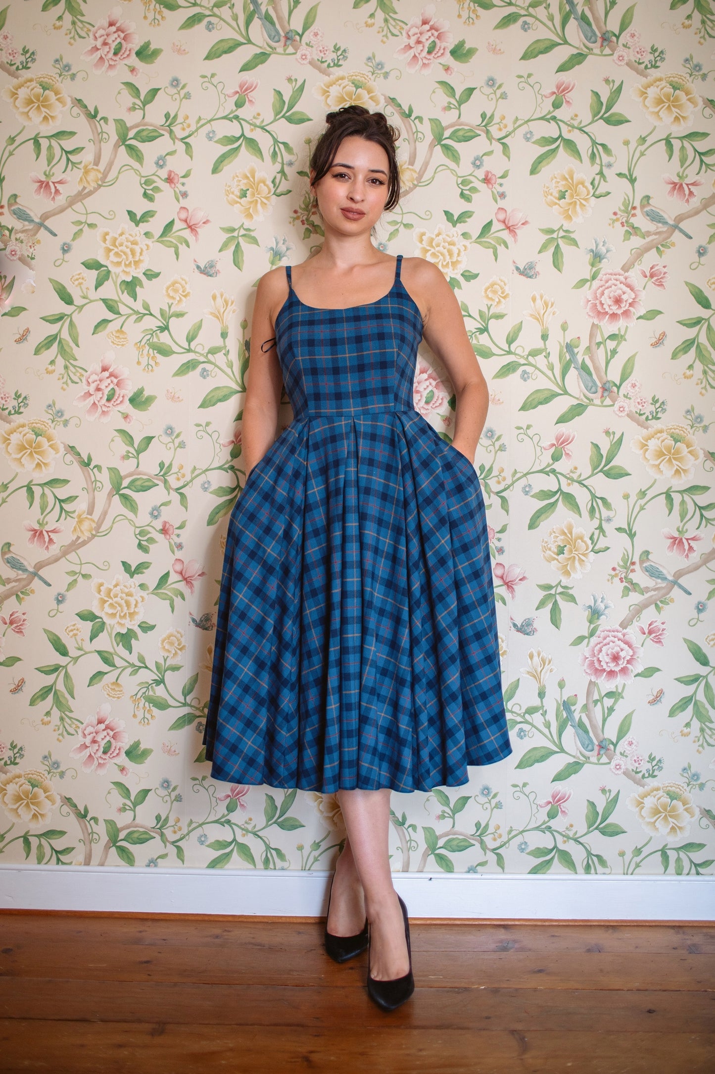 Priscilla Tartan Midi Dress
