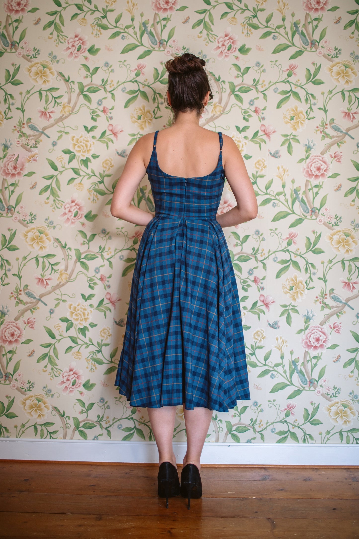 Priscilla Tartan Midi Dress